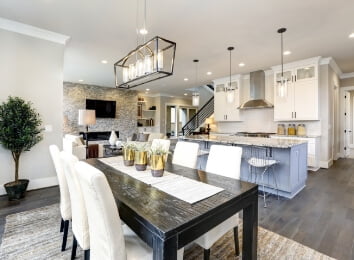 view of dining room and kitchen