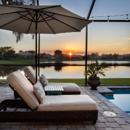 florida backyard pool area